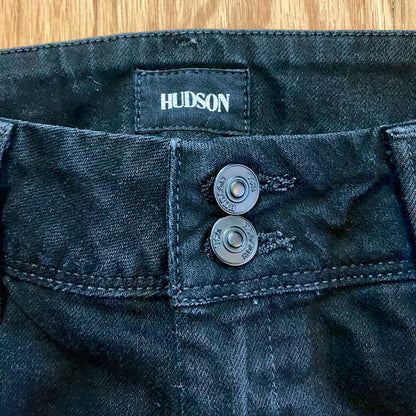 Hudson Collin Flap Skinny Jeans Black Mid Rise Womens 25