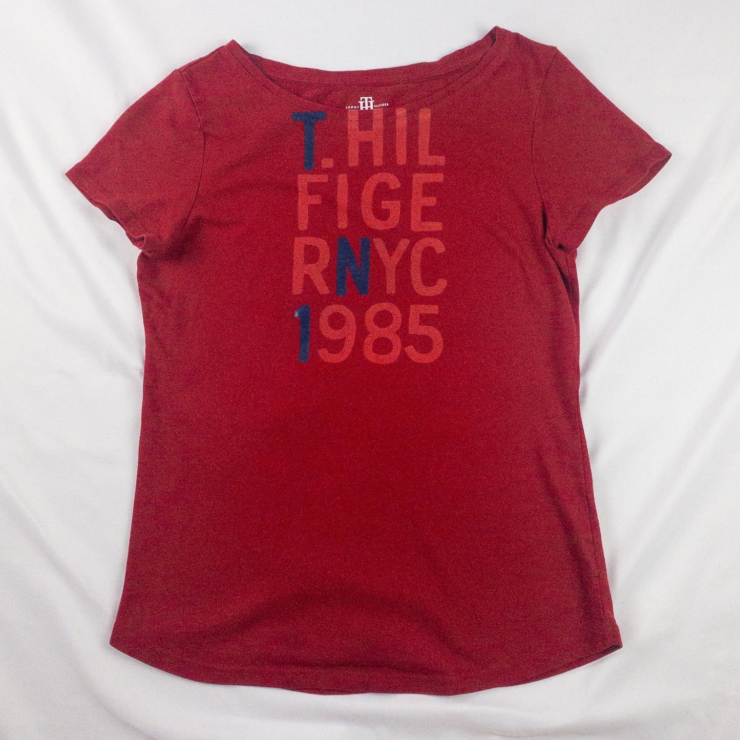 Tommy Hilfiger Red Graphic Tee Womens Small