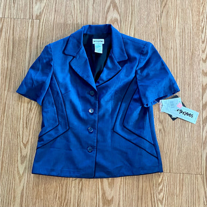 Perceptions Vintage Blue Short Blazer Jacket Womens 14 Large