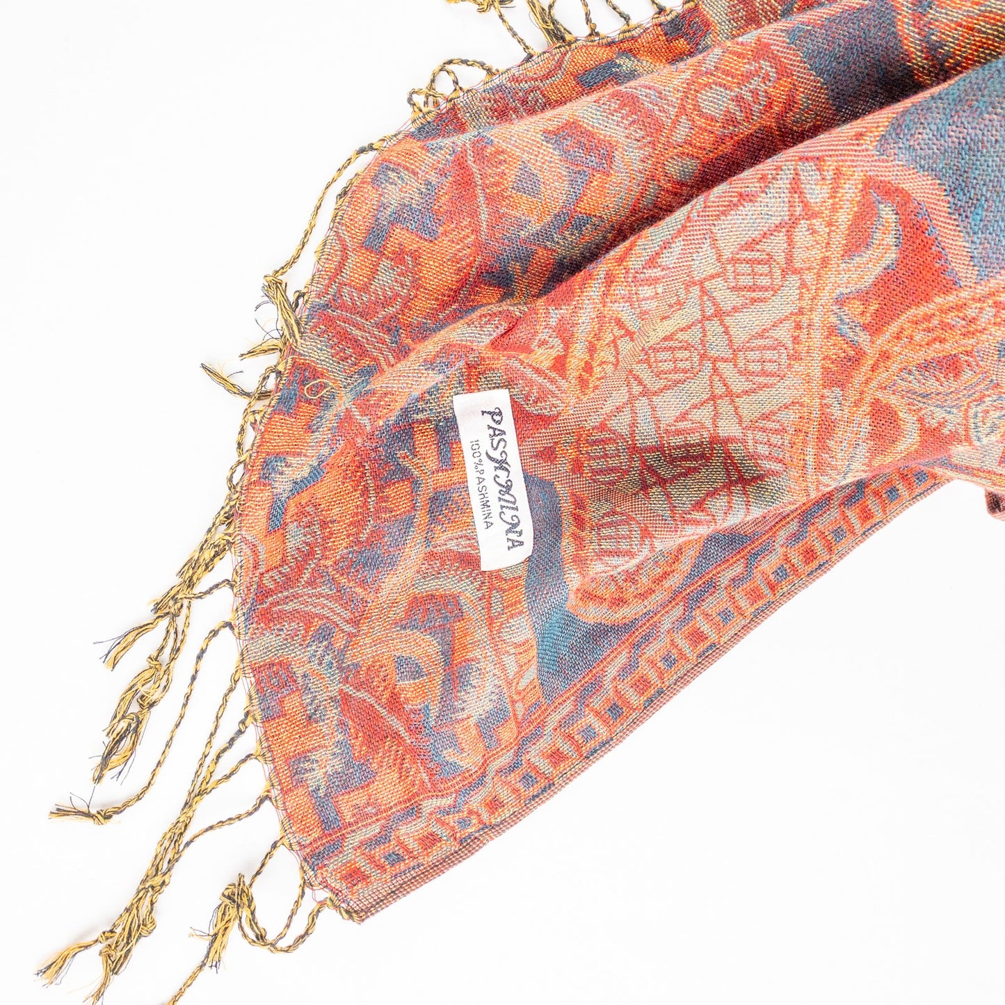 Pashmina Multicolor Red Green Blue Paisley Scarf Womens One Size