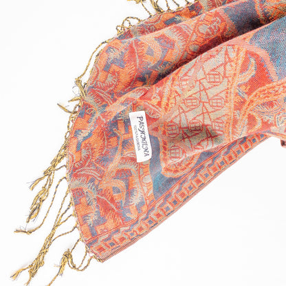 Pashmina Multicolor Red Green Blue Paisley Scarf Womens One Size