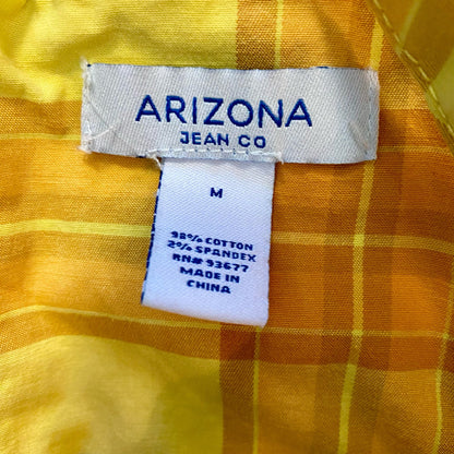 Arizona Jean Co Vintage Yellow Plaid Mini Jumper Dress Womens Small / Medium