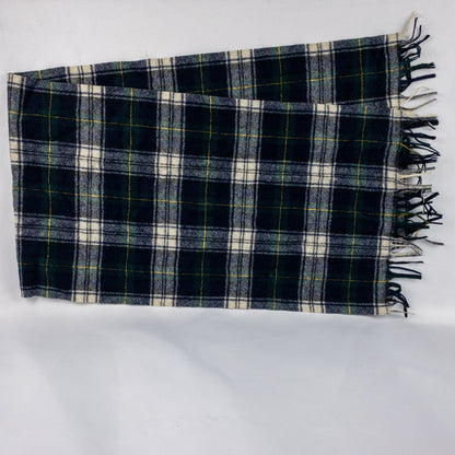 Pendleton Vintage Green Blue Yellow White Plaid Scarf Unisex Men Women One Size