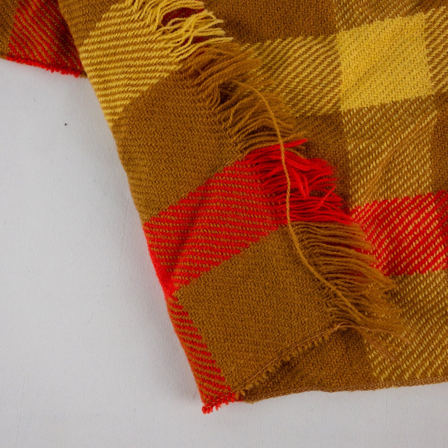 Handmade Brown Yellow Red Woven Tassel Scarf Unisex Mens Womens One Size