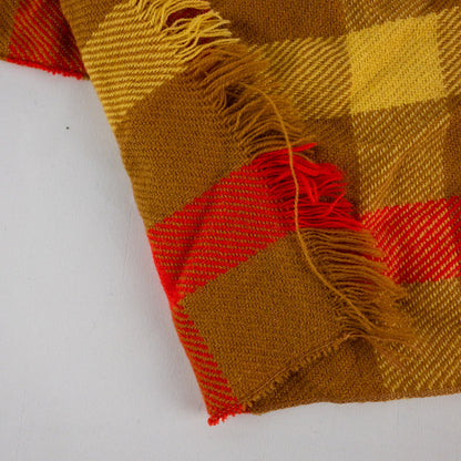 Handmade Brown Yellow Red Woven Tassel Scarf Unisex Mens Womens One Size