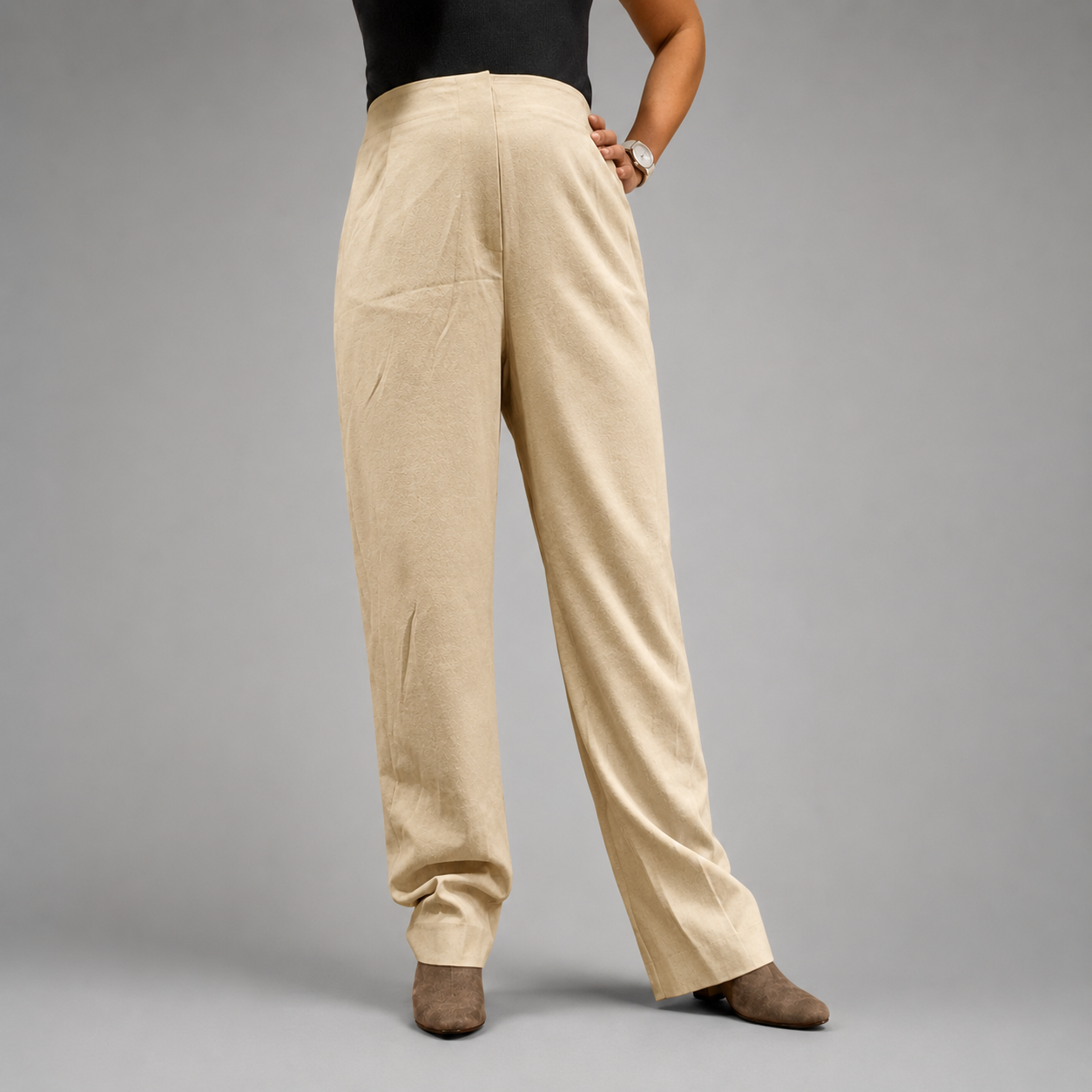 Emanuel Ungaro Grupo Designer Cream Wool Dress Pants Womens 16