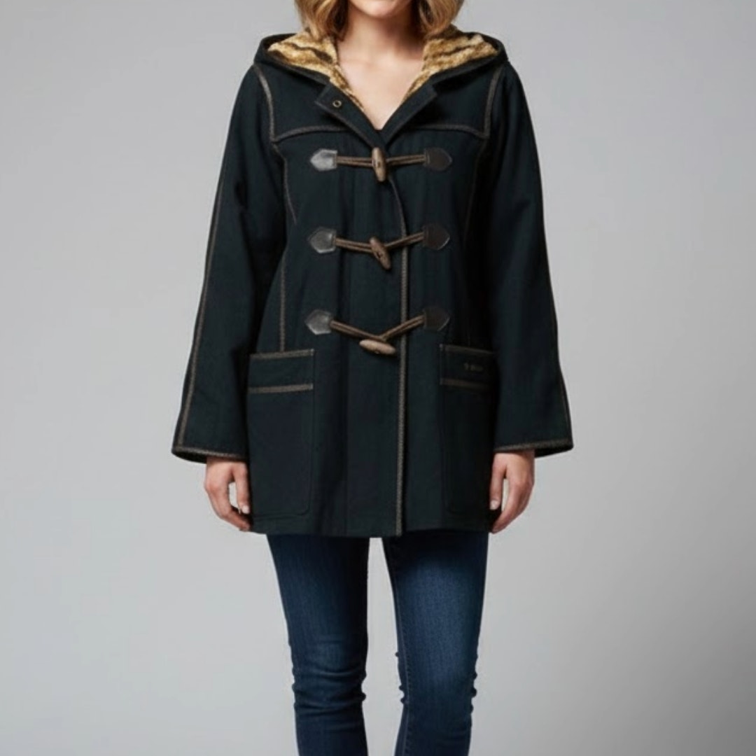 Leilian Esports Black Brown Japanese Faux Fur Coat Womens 4