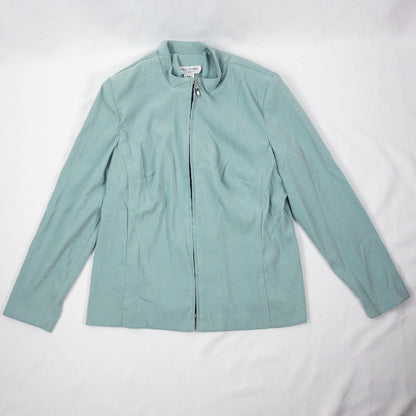 Miss Dorby Pastel Blue Faux Suede Jacket & Tank Set Womens 8 Medium
