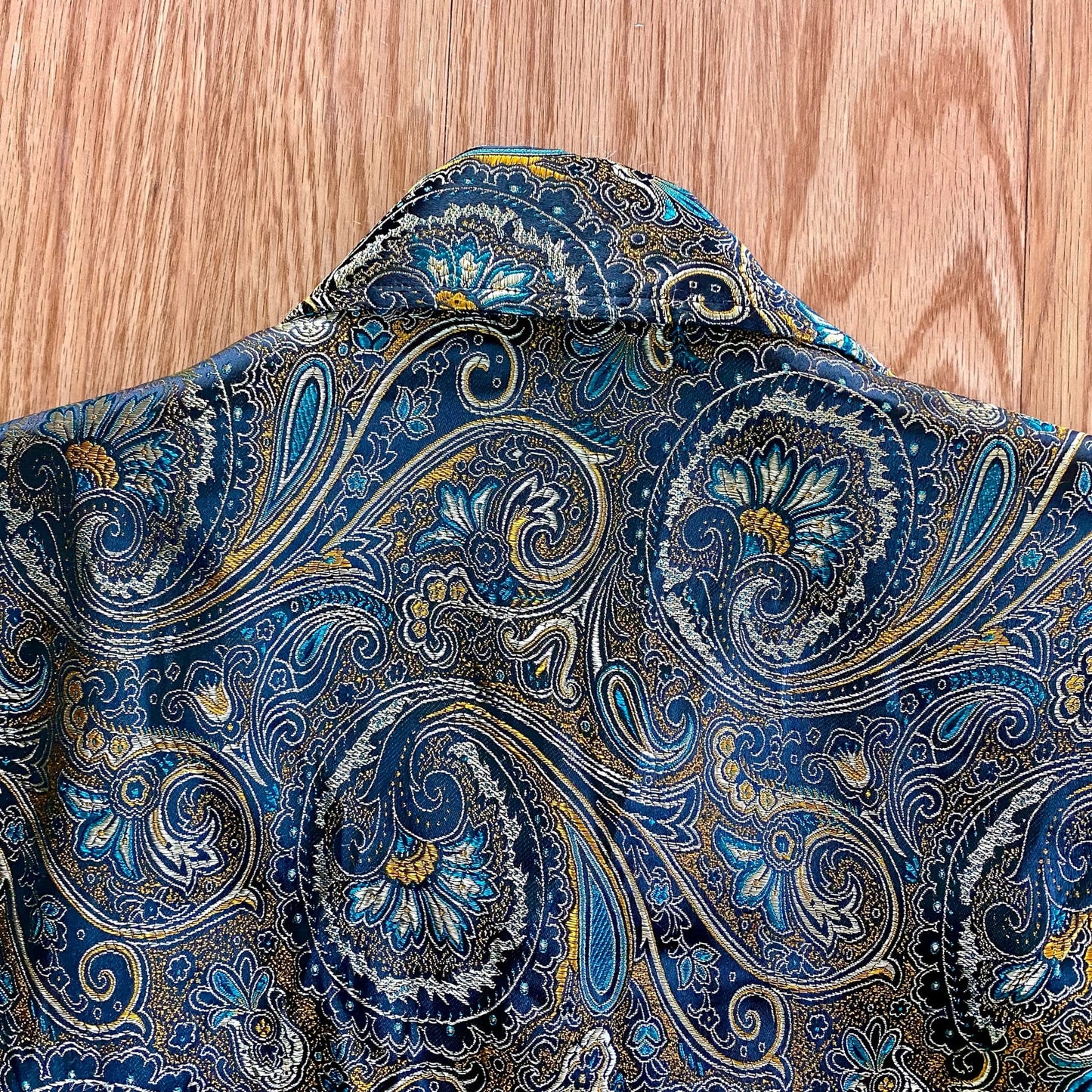 Brownstone Studio Vintage Gold Teal Paisley Jacket Womens Small