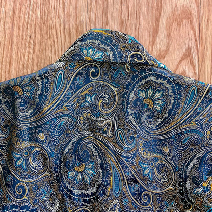 Brownstone Studio Vintage Gold Teal Paisley Jacket Womens Small