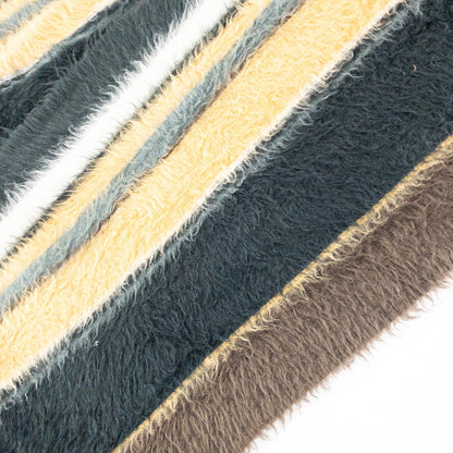 Cejon Brown Black White Striped Soft Scarf Unisex Men Women One Size