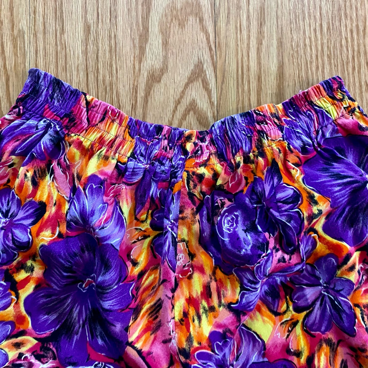 Label Noir Vintage Purple Tropical Hawaiian Baggy Shorts Womens Medium