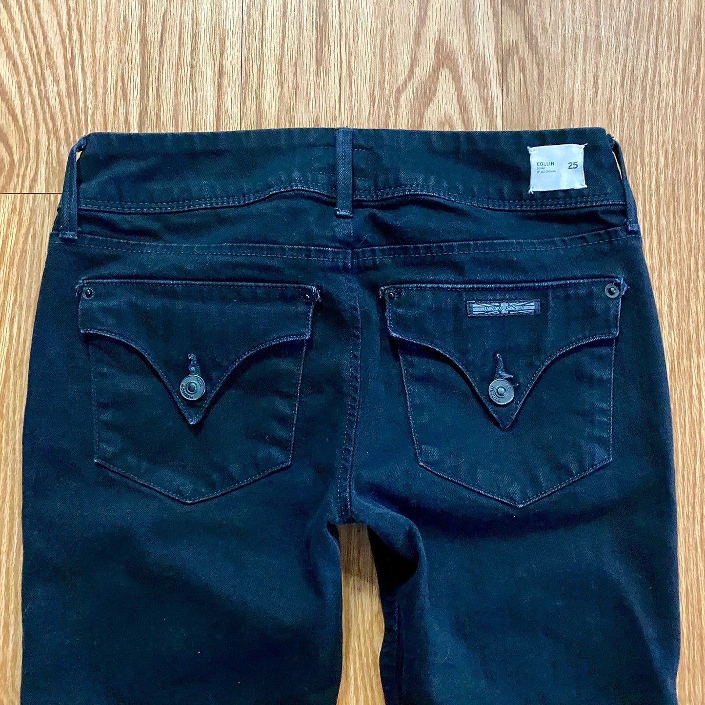 Hudson Collin Flap Skinny Jeans Black Mid Rise Womens 25