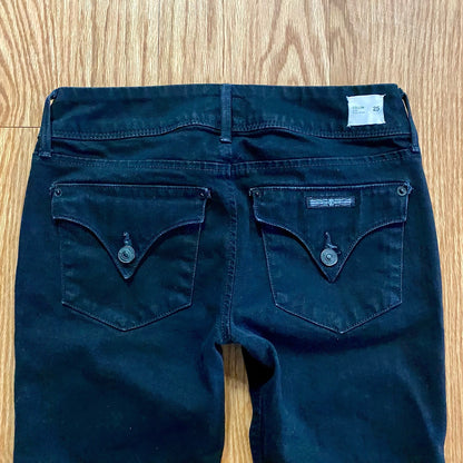 Hudson Collin Flap Skinny Jeans Black Mid Rise Womens 25