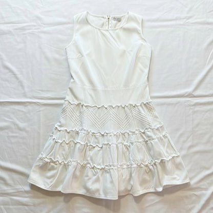 Red Valentino White Tiered Ruffle Fit & Flare Dress Womens 10