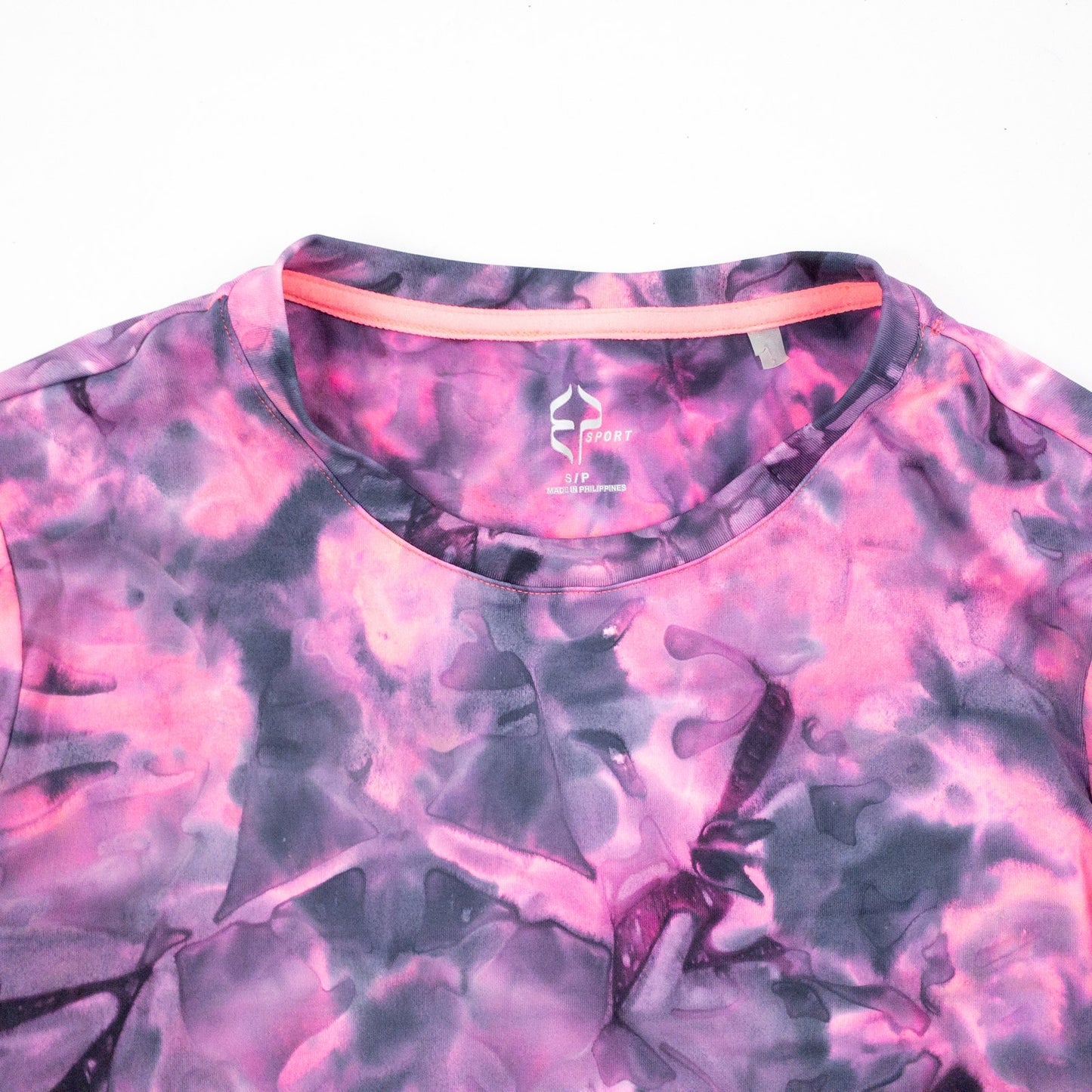 EP Sport Pink Gray Wavy Slim Fit Athletic Shirt Womens Small