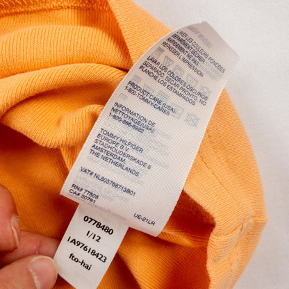 Tommy Hilfiger Orange Peach V Neck Tee Shirt Womens Medium