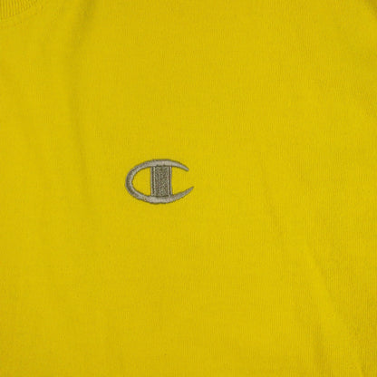 Champion Vintage Bright Yellow Logo Tee Shirt Top Mens Small / Medium