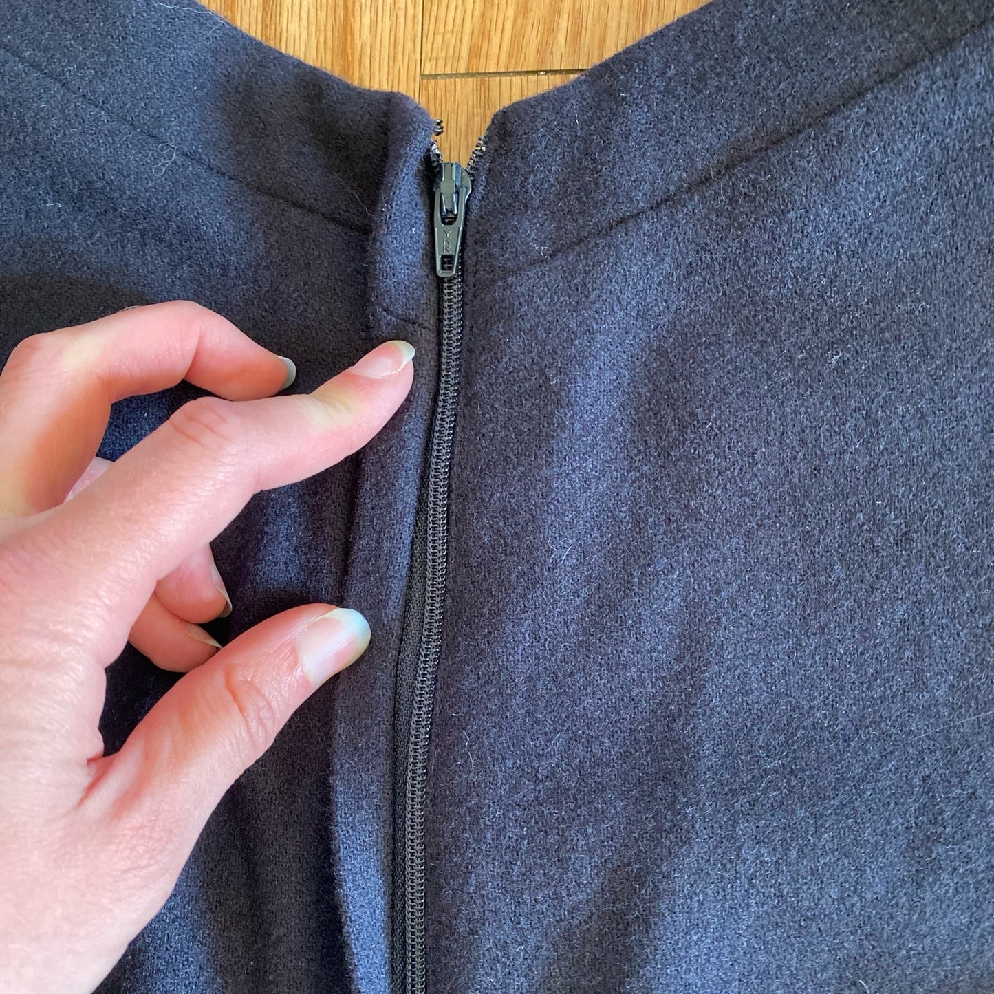 Tocca Navy Blue Wool Long Sleeve Sheath Dress Womens 10