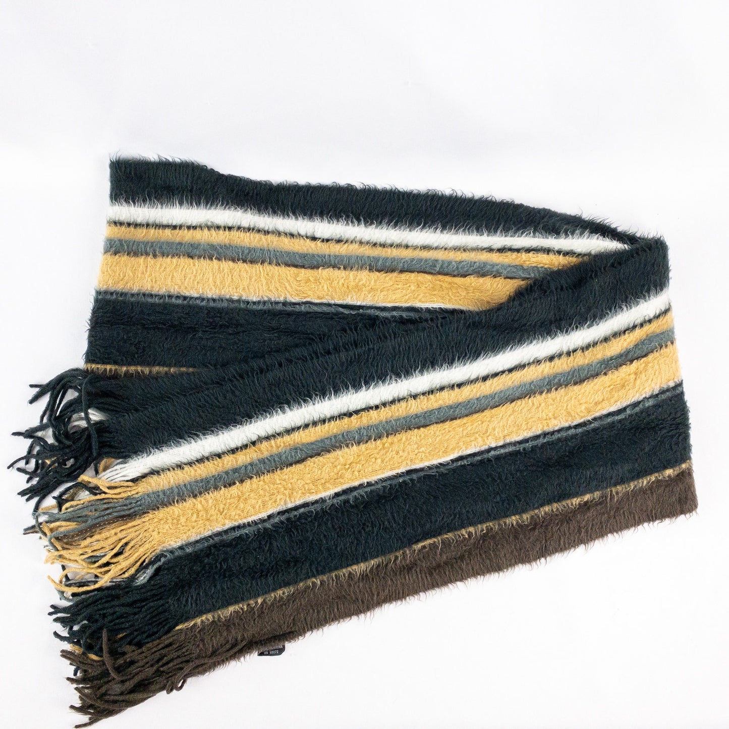 Cejon Brown Black White Striped Soft Scarf Unisex Men Women One Size