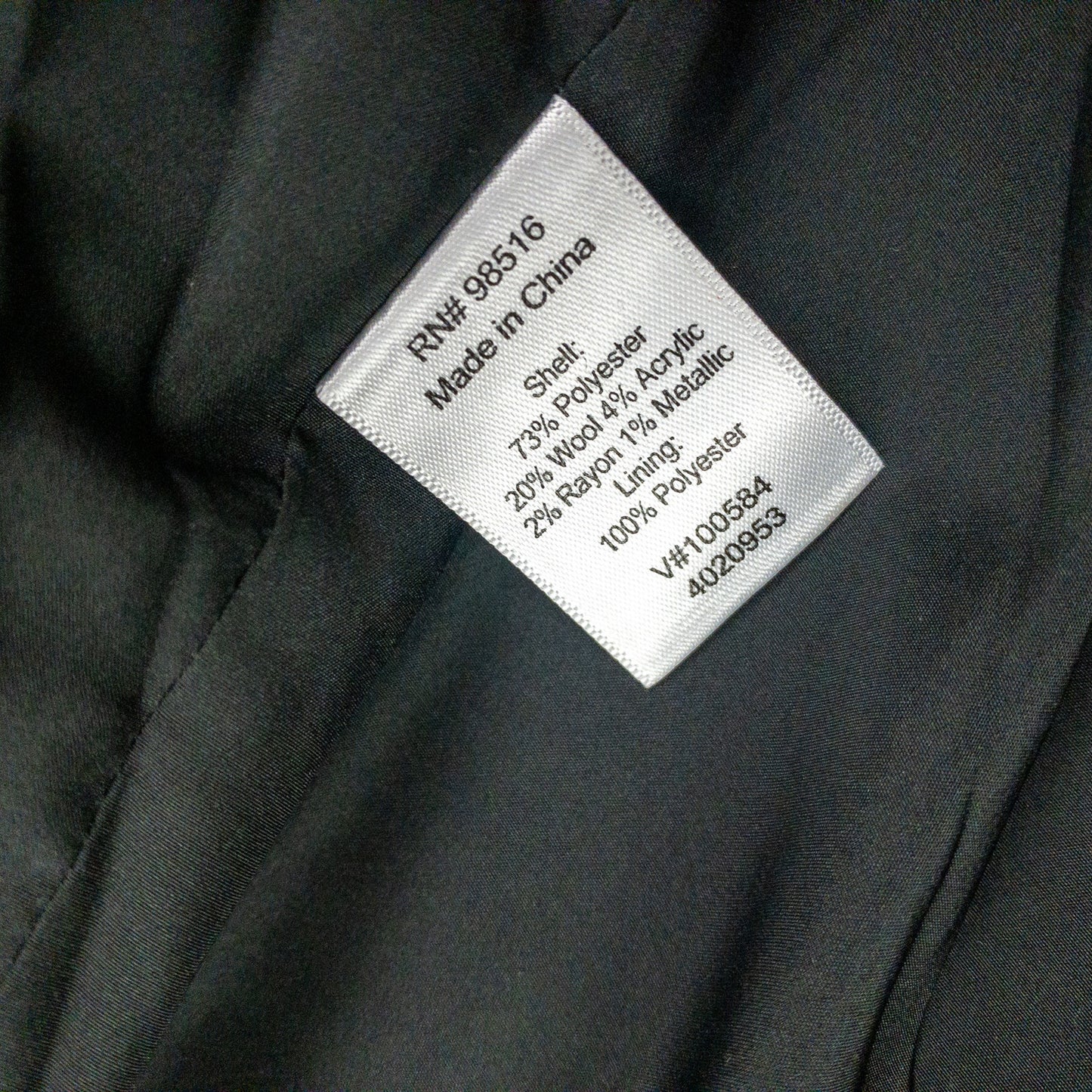 Coldwater Creek Black Metallic Silver Tweed Jacket Coat Womens 16 XLarge