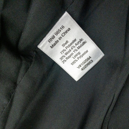Coldwater Creek Black Metallic Silver Tweed Jacket Coat Womens 16 XLarge