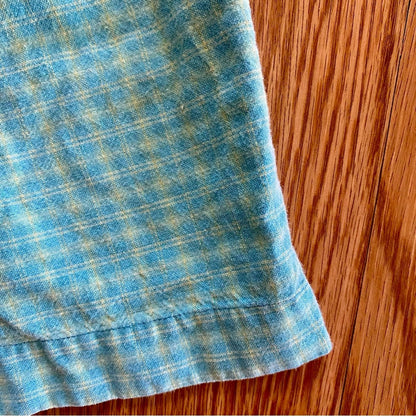 David Brooks Petites Vintage Blue Checkered High Rise Shorts Womens 0-2 XSmall