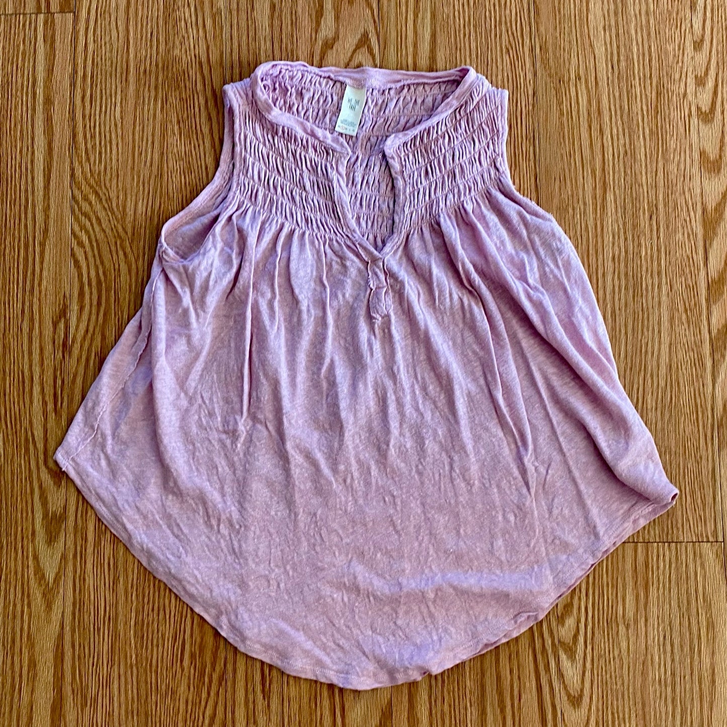 Free People New To Town Smocked Tank Top Blouse Pink Womens Small
