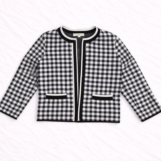 Hobbs London Saffi Knitted Jacket Cardigan Navy Ivory Womens Small