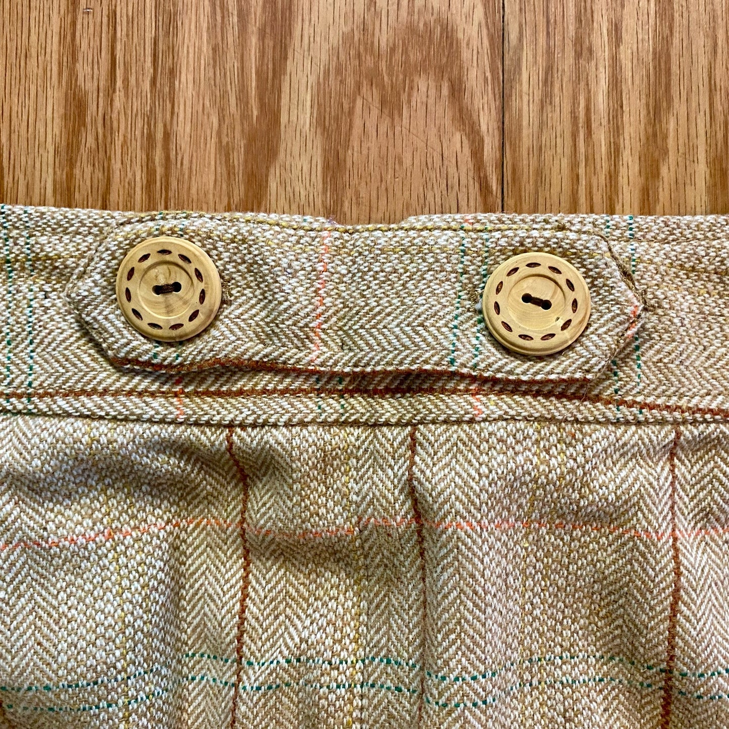 Fossil Tan Plaid Wool Blend Tweed Mini Skirt Womens 4