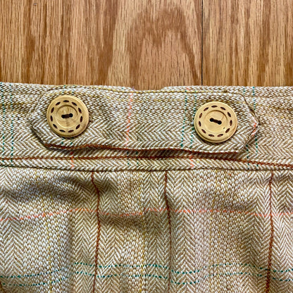 Fossil Tan Plaid Wool Blend Tweed Mini Skirt Womens 4