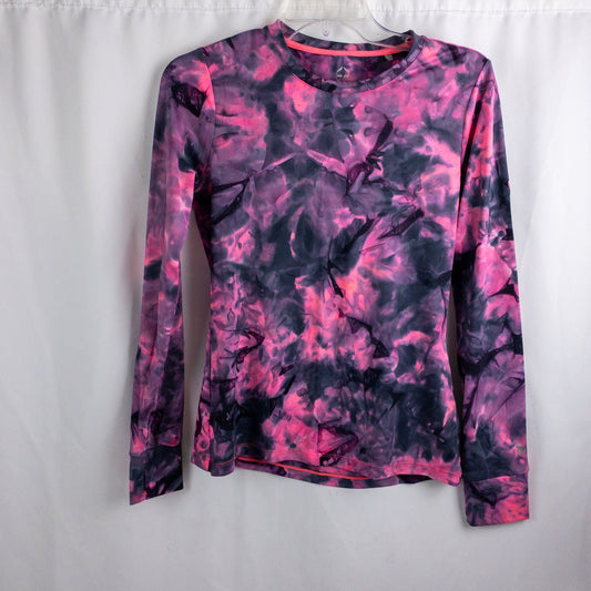 EP Sport Pink Gray Wavy Slim Fit Athletic Shirt Womens Small
