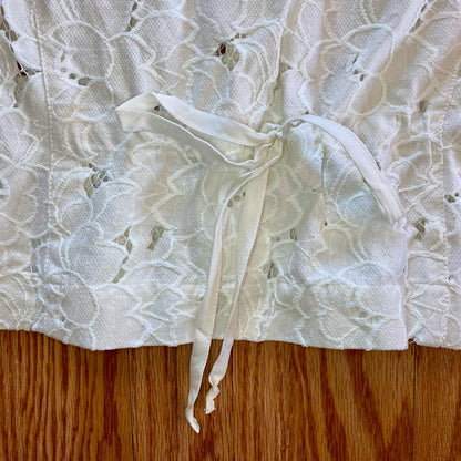 Cabi #5162 Spring Portrait White Floral Lace Shirt Jacket Womens Medium