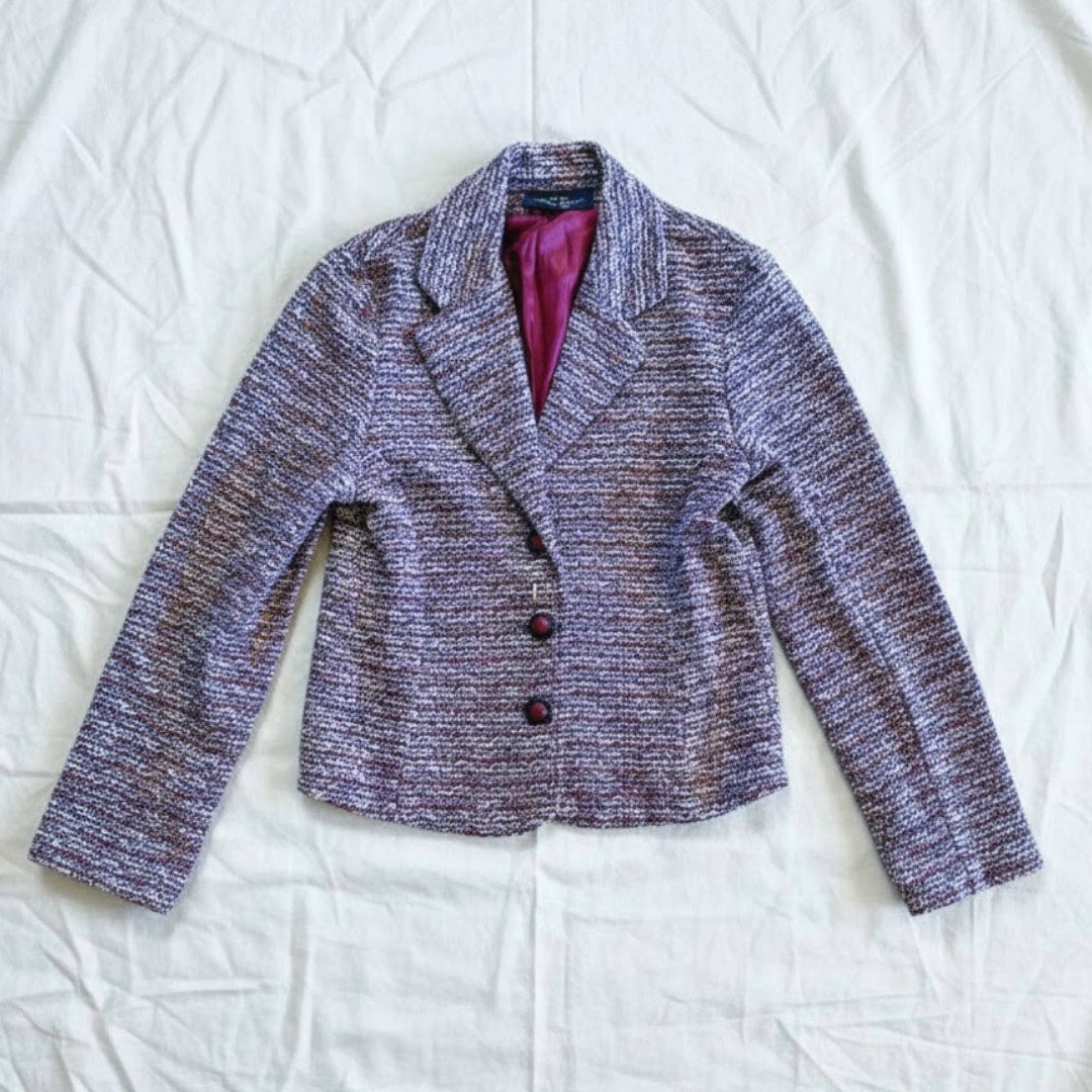Chinese Laundry Vintage Pink Striped Knit Blazer Womens XXSmall