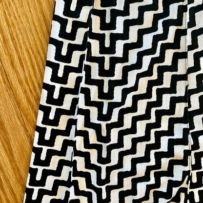 Coco Bianco Black White Chevron Pleated Midi Skirt Womens Small
