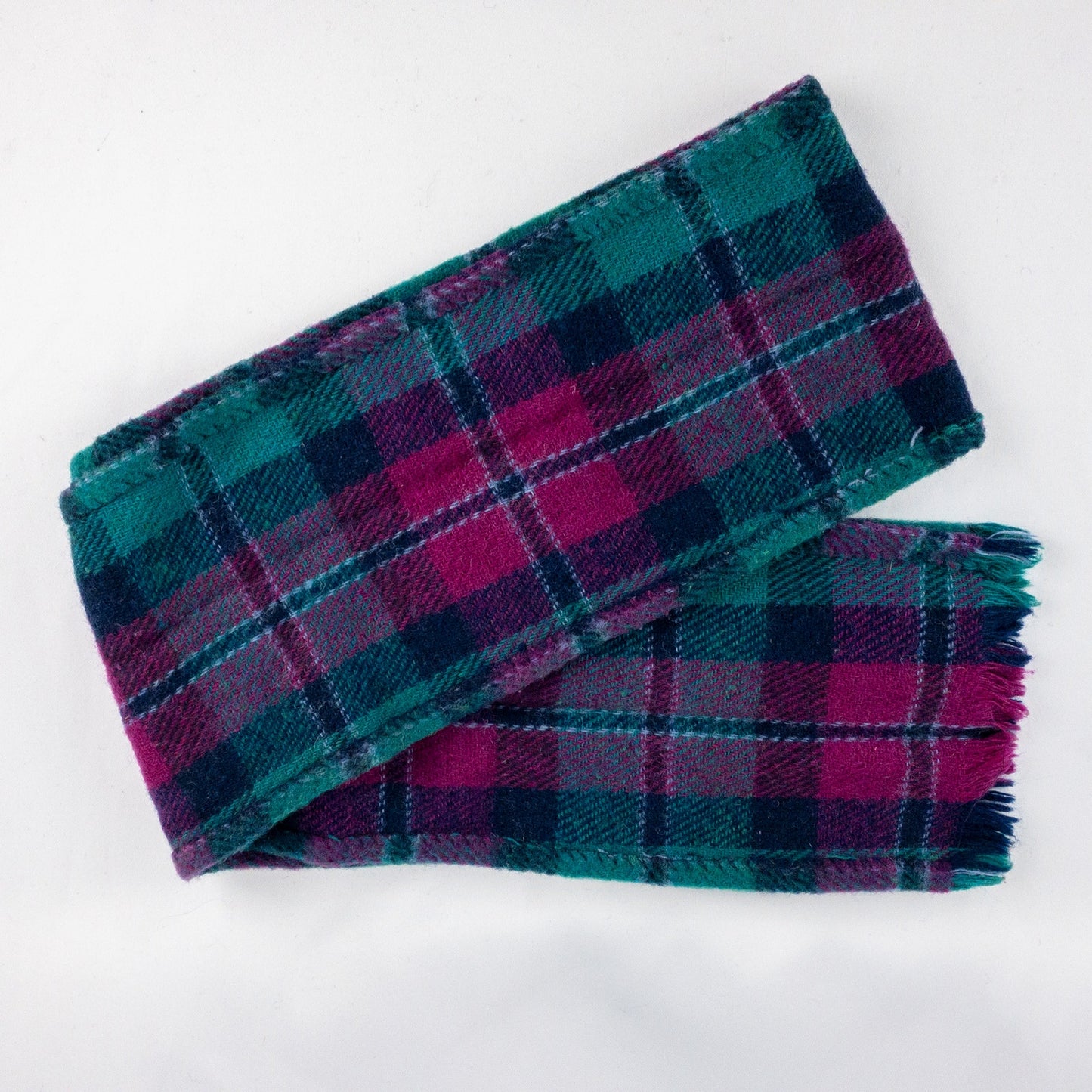Purple Green Blue Plaid Stripe Scarf Unisex Men Women One Size
