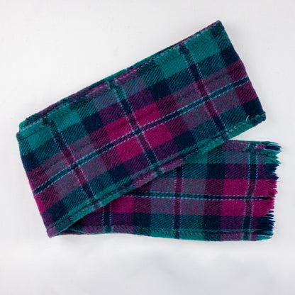 Purple Green Blue Plaid Stripe Scarf Unisex Men Women One Size