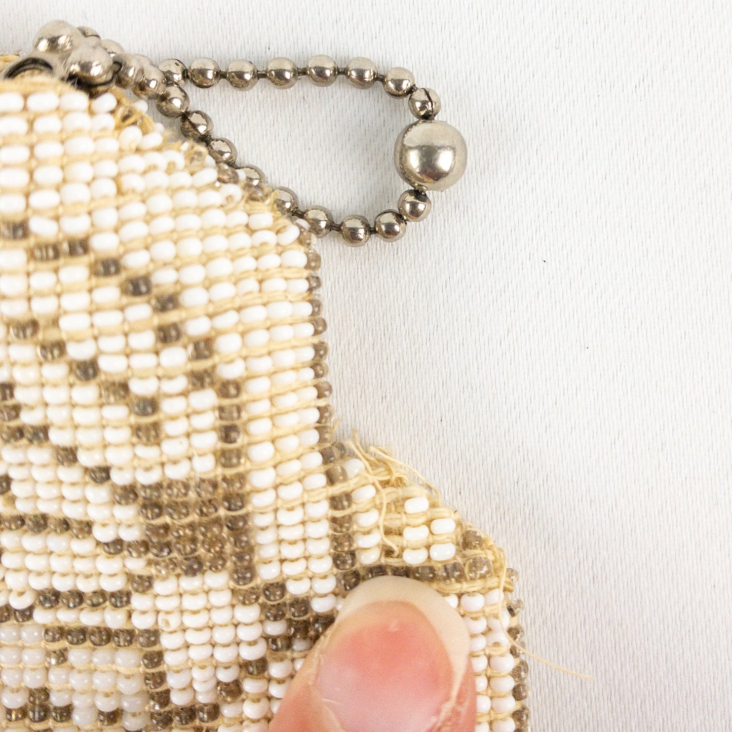 Vintage Handmade White Czechoslovakian Art Deco Beaded Clutch Women One Size