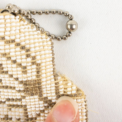 Vintage Handmade White Czechoslovakian Art Deco Beaded Clutch Women One Size