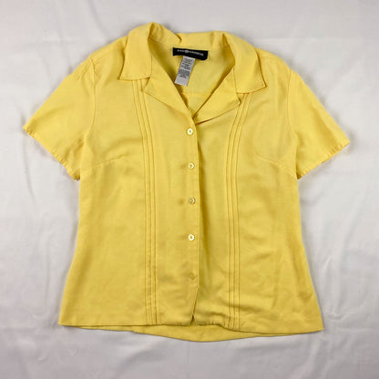 Sag Harbor Vintage Yellow Button Front Blouse Womens Small