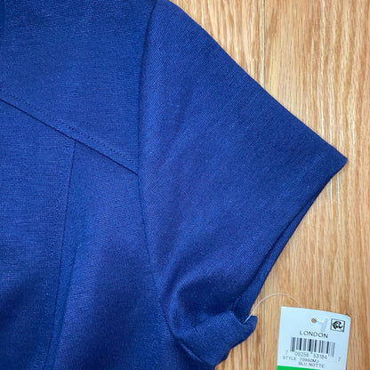 Maison Jules Blu Notte Fit & Flare Blue Pleated Mini Dress Womens Large