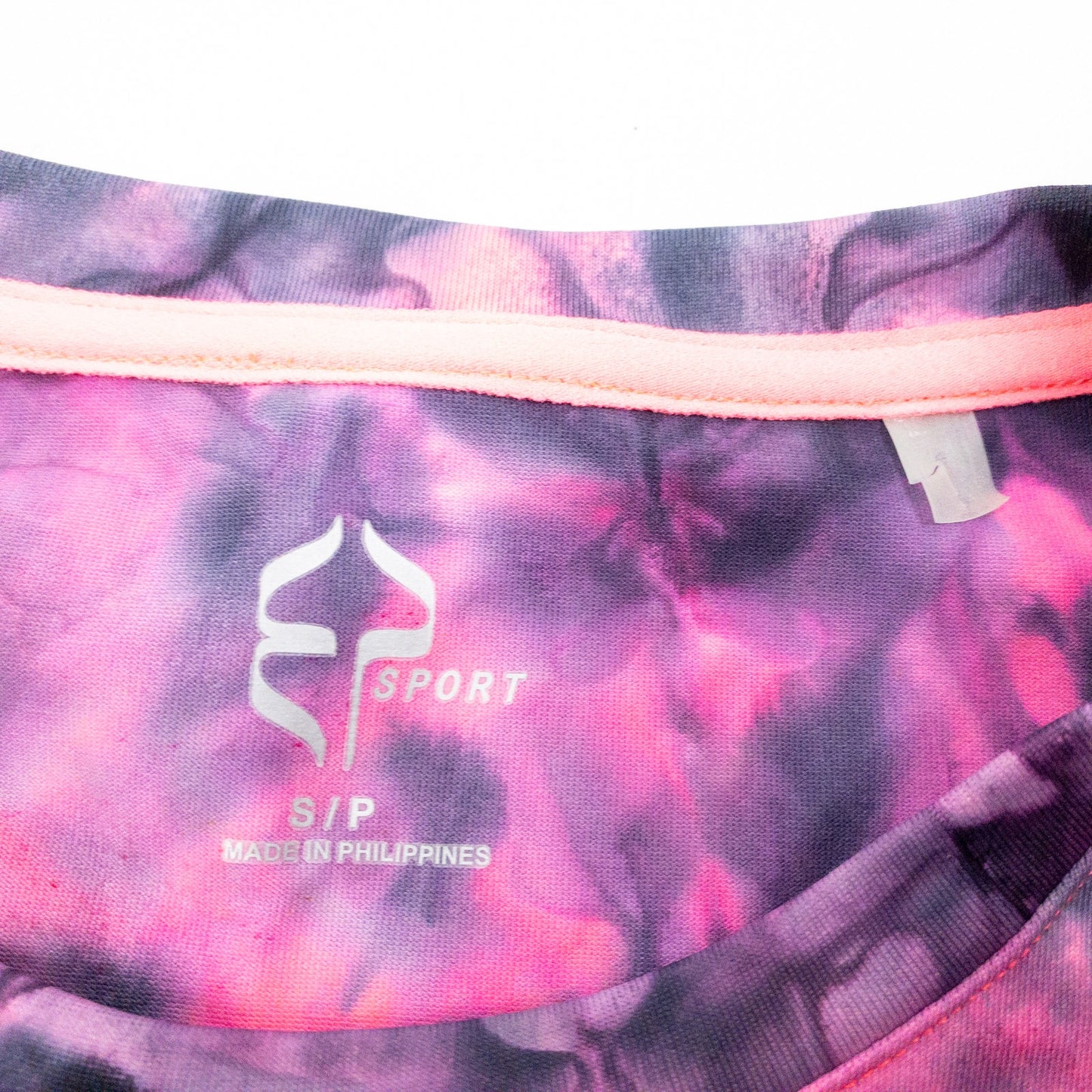 EP Sport Pink Gray Wavy Slim Fit Athletic Shirt Womens Small