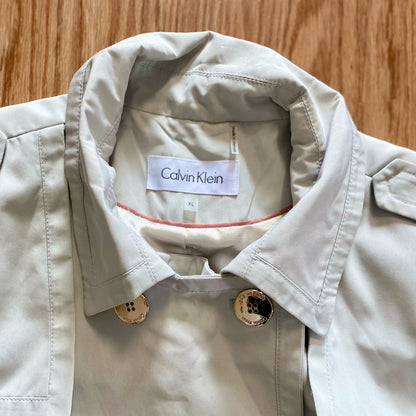 Calvin Klein Long Tan Trench Coat Womens XLarge