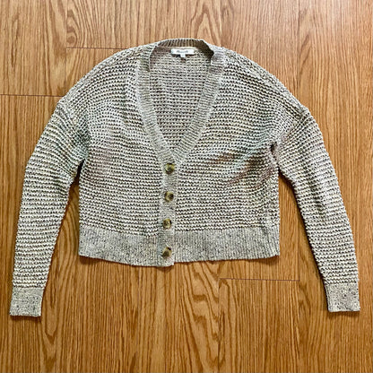Madewell Cream Gray Marled Hartley Cardigan Sweater Womens Oversized XXSmall
