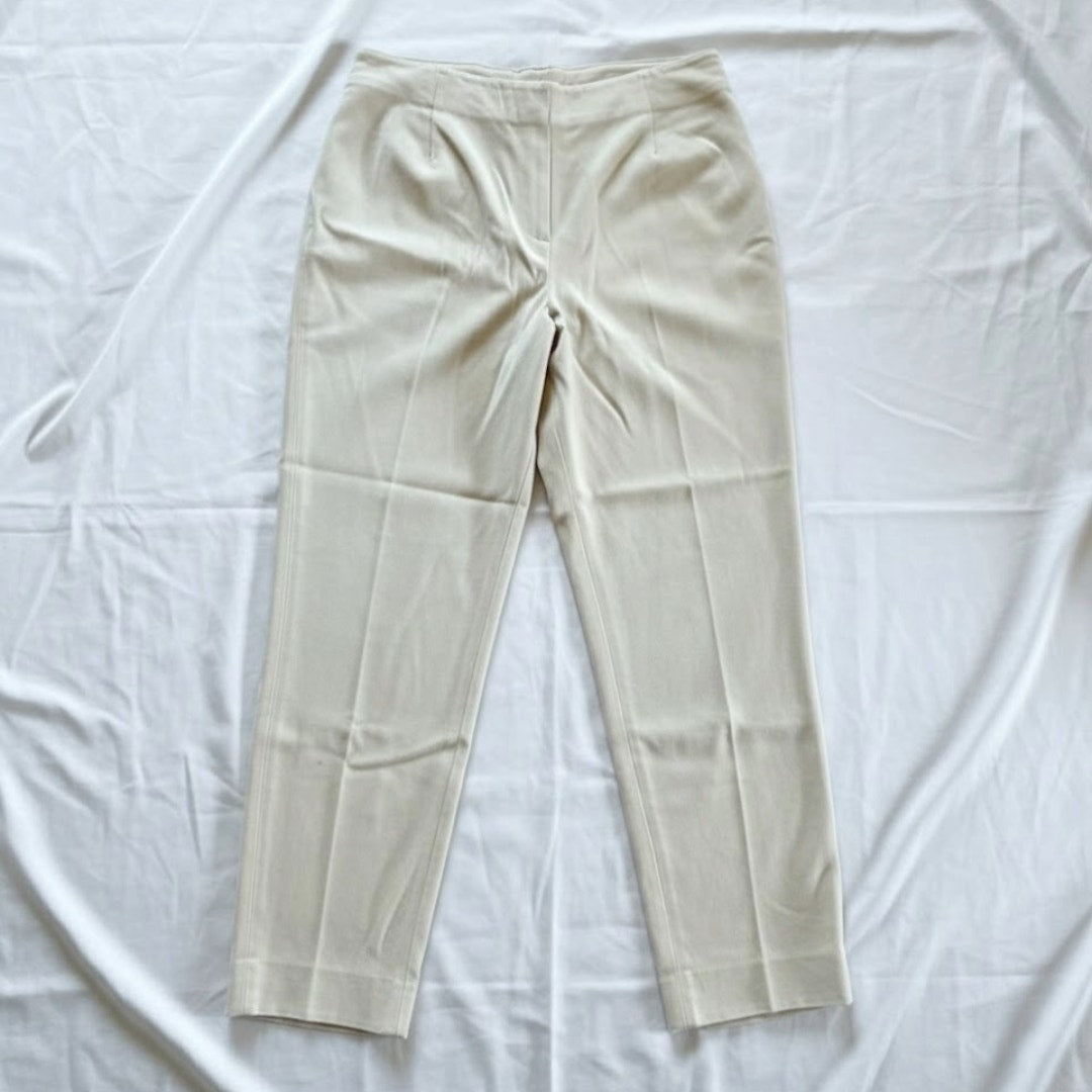 Emanuel Ungaro Grupo Designer Cream Wool Dress Pants Womens 16