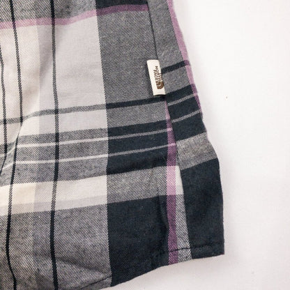 The North Face Berkeley Gray Plaid Organic Cotton Flannel Shirt Womens Medium