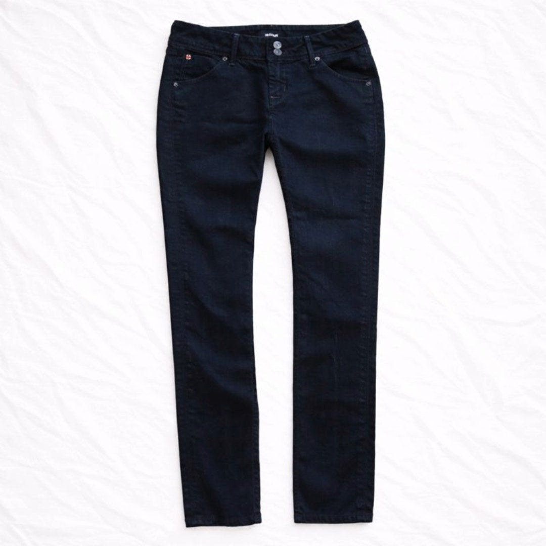 Hudson Collin Flap Skinny Jeans Black Mid Rise Womens 25