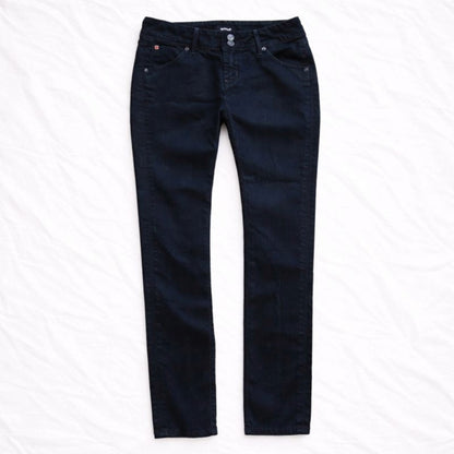 Hudson Collin Flap Skinny Jeans Black Mid Rise Womens 25