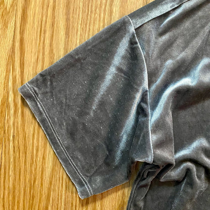 Matilda Jane’s Good Hart Parthenon Velour Cropped Shirt Gray Womens Medium