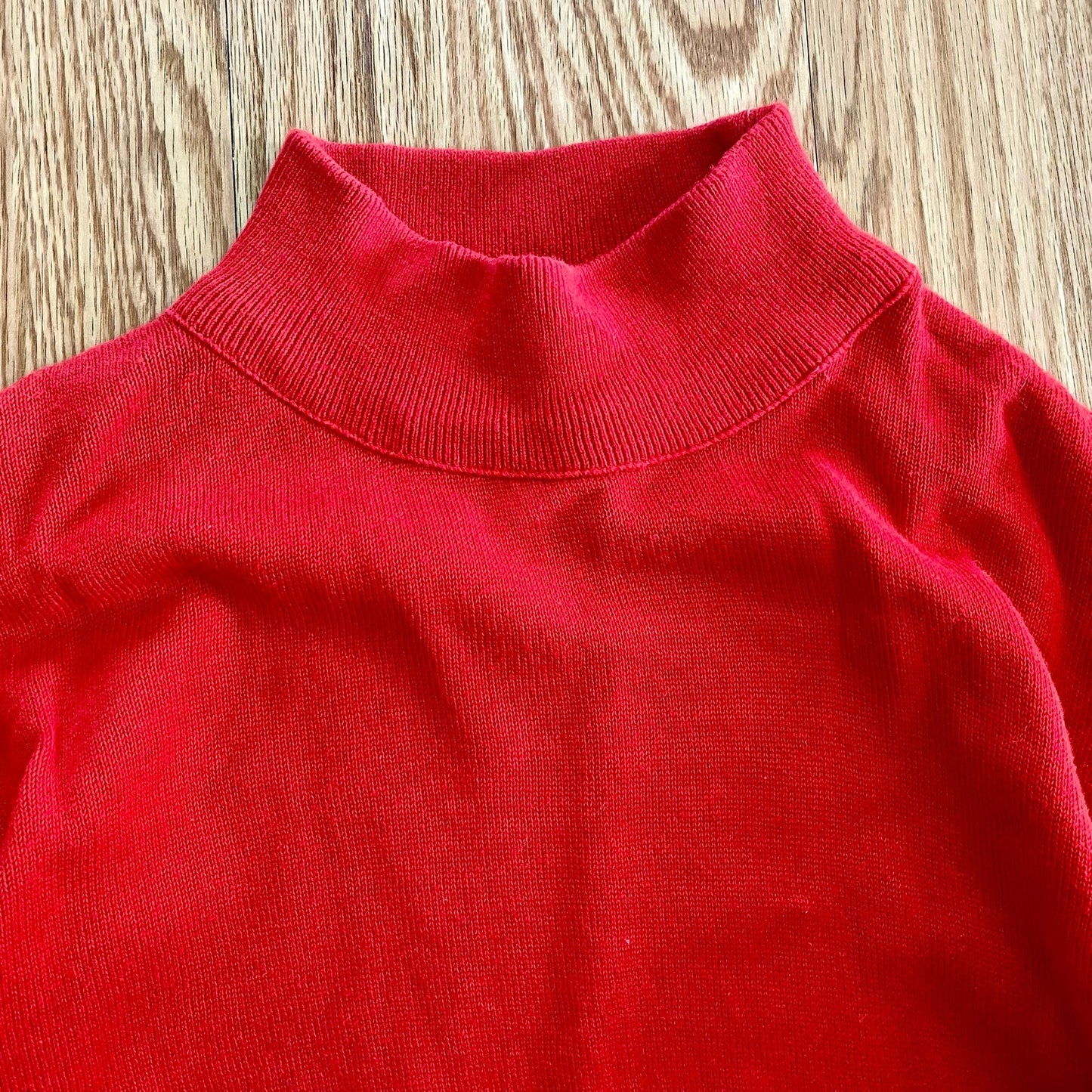 Pendleton Red Mock Neck Cotton Sweater Womens Small Petite